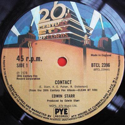 12-дюймовая пластинка EDWIN STARR - Contact / Working Song BTCL2396 20th Century Fo 1978 UK Соул/Фанк Б/У