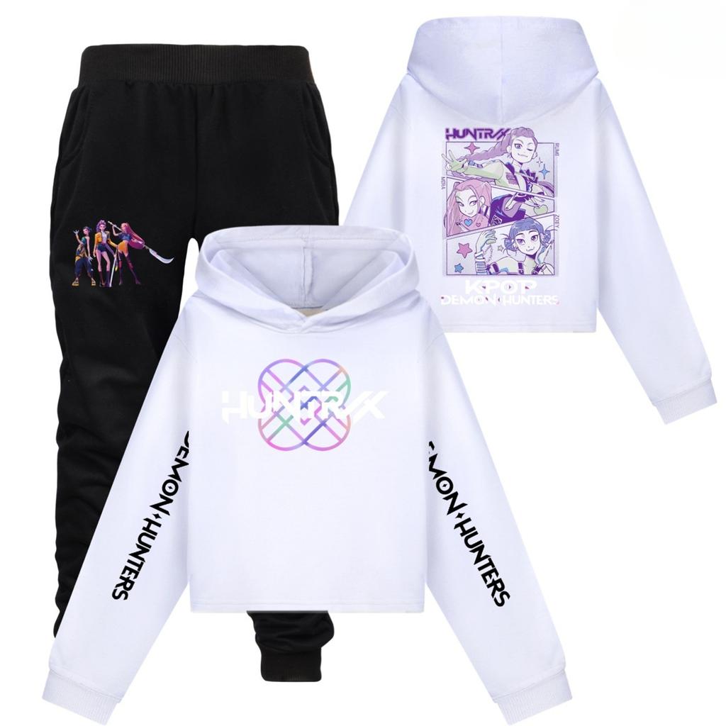 Детский худи и брюки, двухпредметный спортивный костюм, комплект свитшота с длинным рукавом и принтом