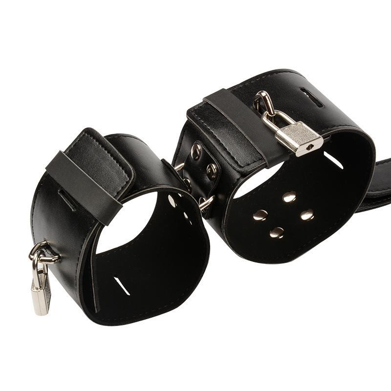 Наручники Ручные Ограничители Ошейник для Шеи Набор Секс-Игрушек SM Раб Эротические Игры Игрушка Задние ПУ Наручники Замок для Тела Секс-Игры 18+ Продукты