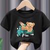 Hot Sale Teddy Bear Print  Childrens Clothing Tshirt Clothing Summer Casual Funny  Boys Baby Girls Tshirt Clothes Kids