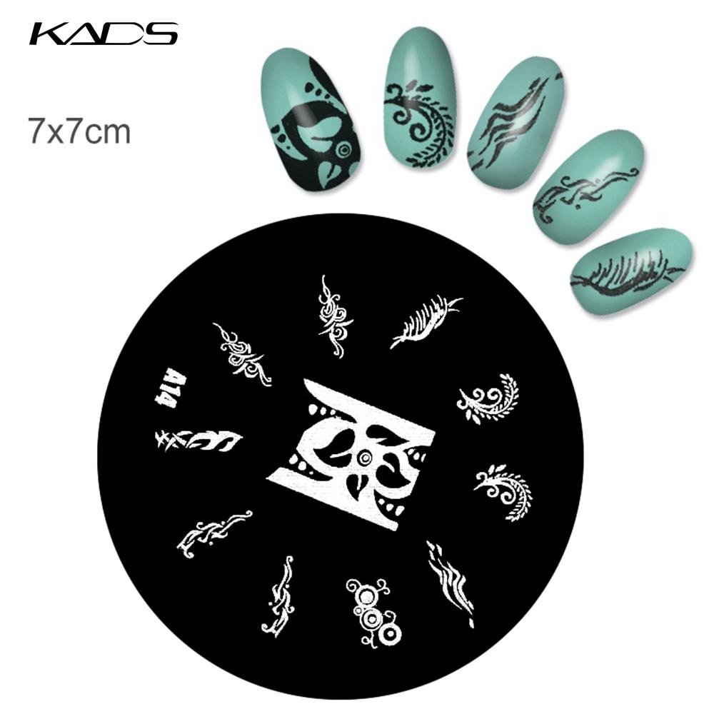 kads 1PC Round Stainless Steel Nail Art Nail Stamping Plates Manicure Stamp DIY for Nail Templates Classic Series Tools