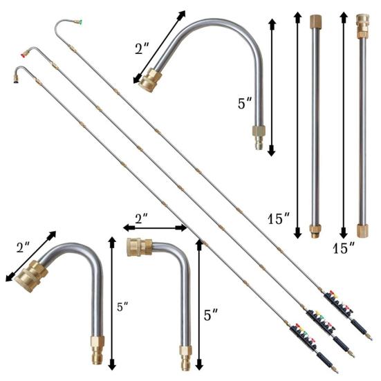 10 шт. 4000PSI телескопическая насадка для мойки высокого давления, набор насадок для быстрого подключения, удлинитель для мойки высокого давления, аксессуары для инструментов для очистки желобов