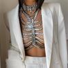 Trendy Zircon Hollow Bras Chain Necklace Jewelry Luxury Accessories Bikinis Rhinestone Harness Chest Chain Multi Layer