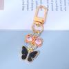 7PCS Y2K Crystal Bow Key Chain Pendant Key Ring Creative Rhinestone Butterfly Keychain  Key Decor