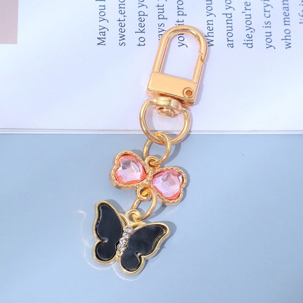 7PCS Y2K Crystal Bow Key Chain Pendant Key Ring Creative Rhinestone Butterfly Keychain  Key Decor