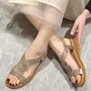 Fashion 2024 Summer New Sandals Sexy Crystal Women Shoes Wedges Roman Sandals Lady Slippers Female Sandal Elegant Open Toe Women Sandals