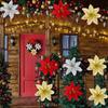 Christmas Artificial Decor Flowers Red Gold Silver Xmas Tree Fake Flower Ornament with Fixed Cilp DIY New Year Party Decoration