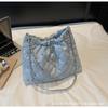 Fashion Bright Diamond Tote Shoulder Bag Women's 2025 New Large-capacity Diamond Chain Underarm Bag Casual Messenger Bag