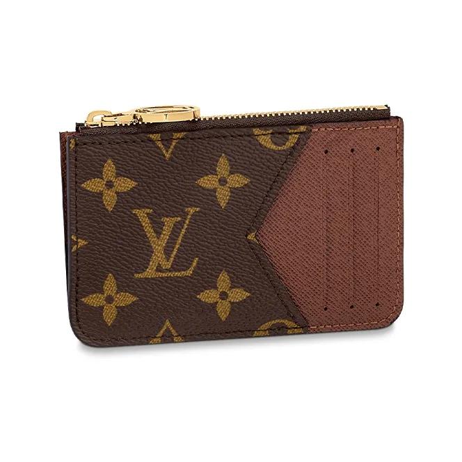 Louis Vuitton Romy цветочный принт на молнии холщовый кошелек для мелочи держатель для карт женский коричневый