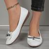 2024 Plus Size Shoes for Women Slip On Women's Flats Casual Daily Flats Women Crystal Bow Tie Round Toe Soft Bottom Ladies Shoes