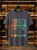 2026 New 100 Cotton Tshirt Vintage Rainbow 1990s Cassette Tape Distressed Print Retro Casual Short Sleeve
