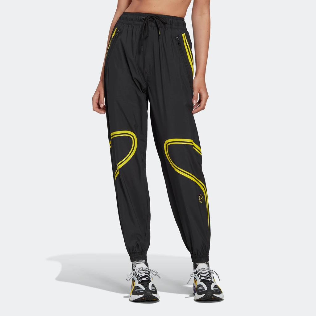 (WMNS) Брюки adidas Stella McCartney TruePace из тканого материала Азиатский размер 'Черный Зеленый' Женские HG2008