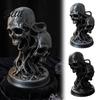 Реалистичные 3D-печатные фигурки Двойной череп Украшение Скелет в виде витой фигуры из смолы Готический настольный стиль Домашние акценты Статуэтка для Хэллоуина