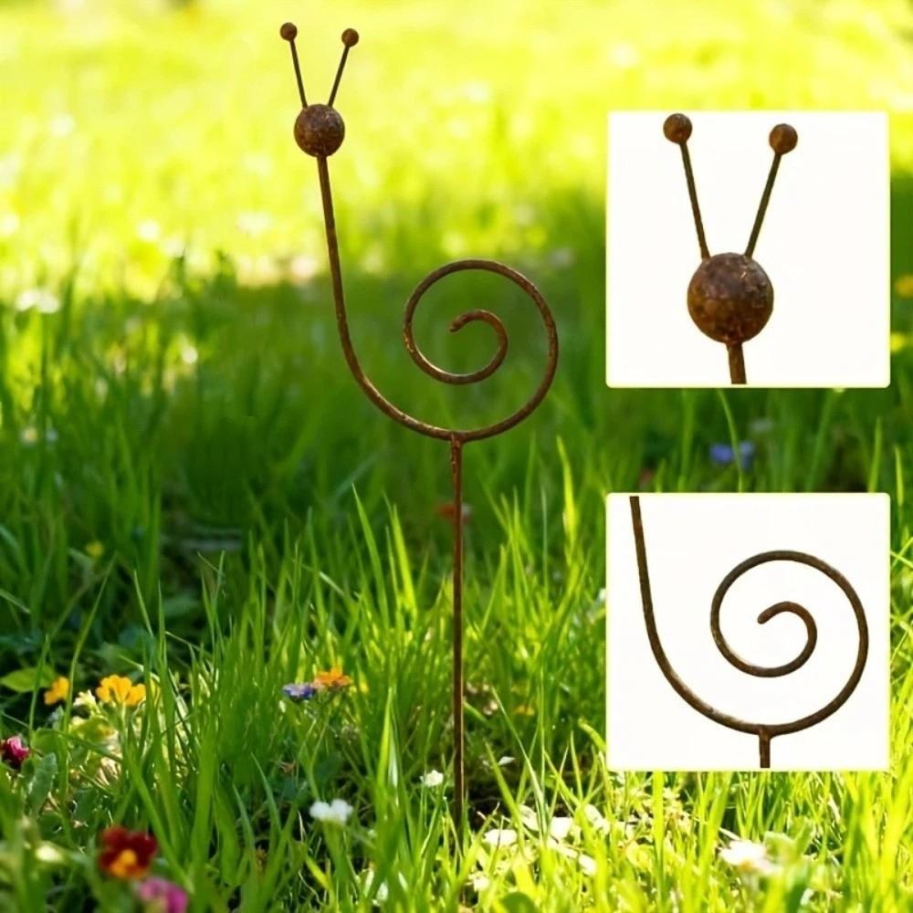 Weather Resistant Snail Shape Yard Art Rustproof Rustic Snail Sculpture  Patio Porch