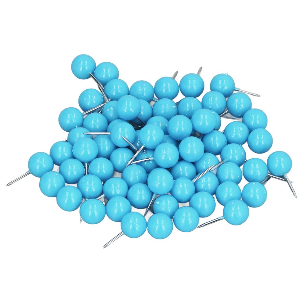 100 шт. кнопок, кнопок, стальных пластиковых декоративных кнопок для разметки пробковых досок 9,5x20 мм, синих