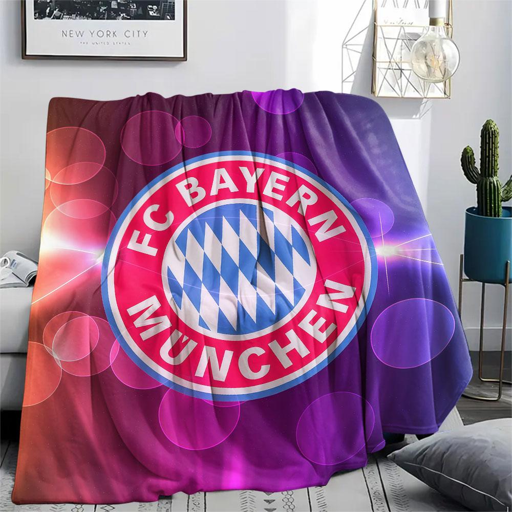 1PC FC Bayern Munchen Patterned Flannel Blanket Suitable For All Seasons for Home Decor Warmth and Comfort Gifts Holiday Present