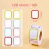 1roll Color Coding Labels Sticker Adhesive Rectangle Sticker Solid Colors Label Tag For Kitchen Seasoning Bottle Label TMZ