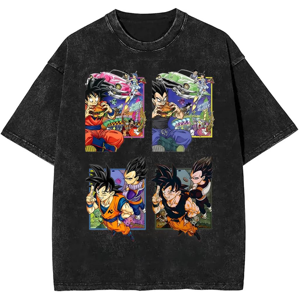 Футболка Future Trunks Dragon Ball Z Аниме Мужская Винтажная Кислотная Стирка Оверсайз Хлопок Уличная Одежда Воин с Мечом Графические Футболки 2026