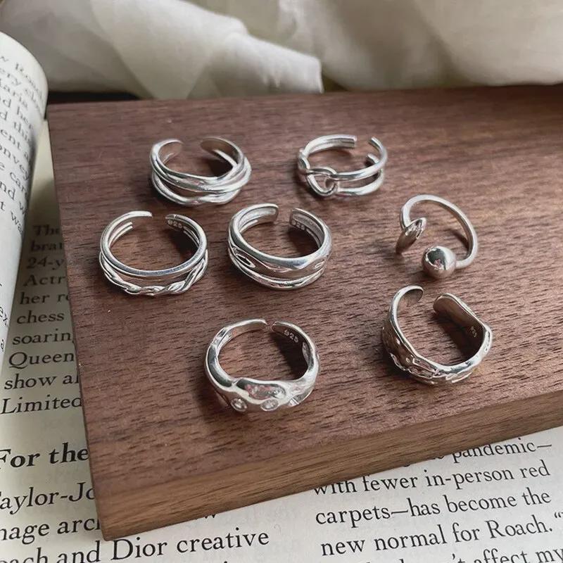 Lanzhi Snowflake 925 Sterling Silver Ring - Simple, Versatile, Korean-Inspired, Non-Fading Jewelry for Women