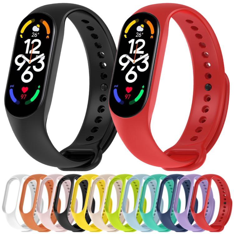 Solid Color Integrated‑Cover Silicone Watch Band for Xiaomi Smart Band 10 9 8, Replacement Strap, Strap Only