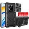 Чехол-слайдер для камеры для Xiaomi Redmi Note 15 / 15 Pro Plus 5G Чехол с магнитным кольцом-держателем Защитный чехол для телефона Capa