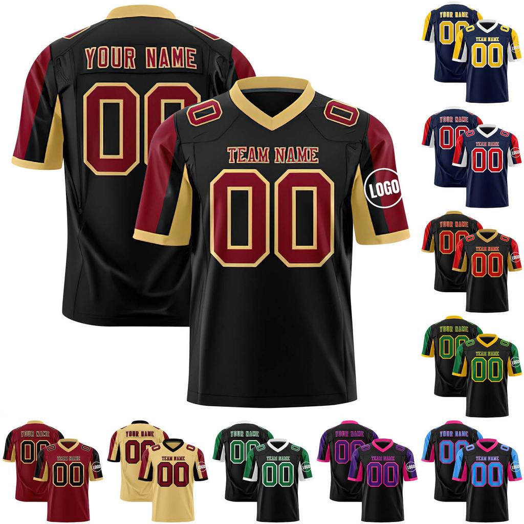 Custom Football Jerseys Personalized Printed Team Name & Number Sports Uniform For Men Women Youth