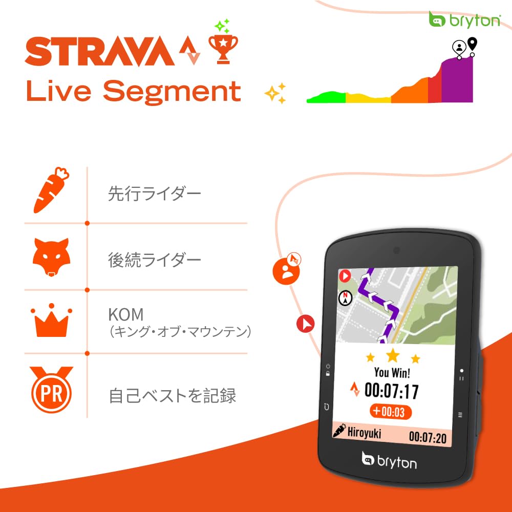 GPS-велокомпьютер Bryton Rider S510 с цветным дисплеем, картой, навигацией, Bluetooth и поддержкой сегментов STRAVA Live (только тело) 2,8-дюймовый