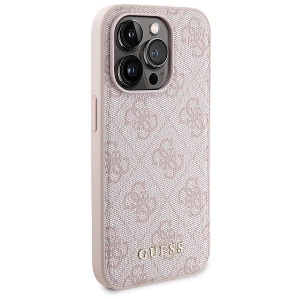 Zestaw Guess Gubpm5P15L4Gemgp Iphone15 Pro 6.1 Hardcase + Powerbank 5000Mah Magsafe Różowy/Pink 4G Metal Logo