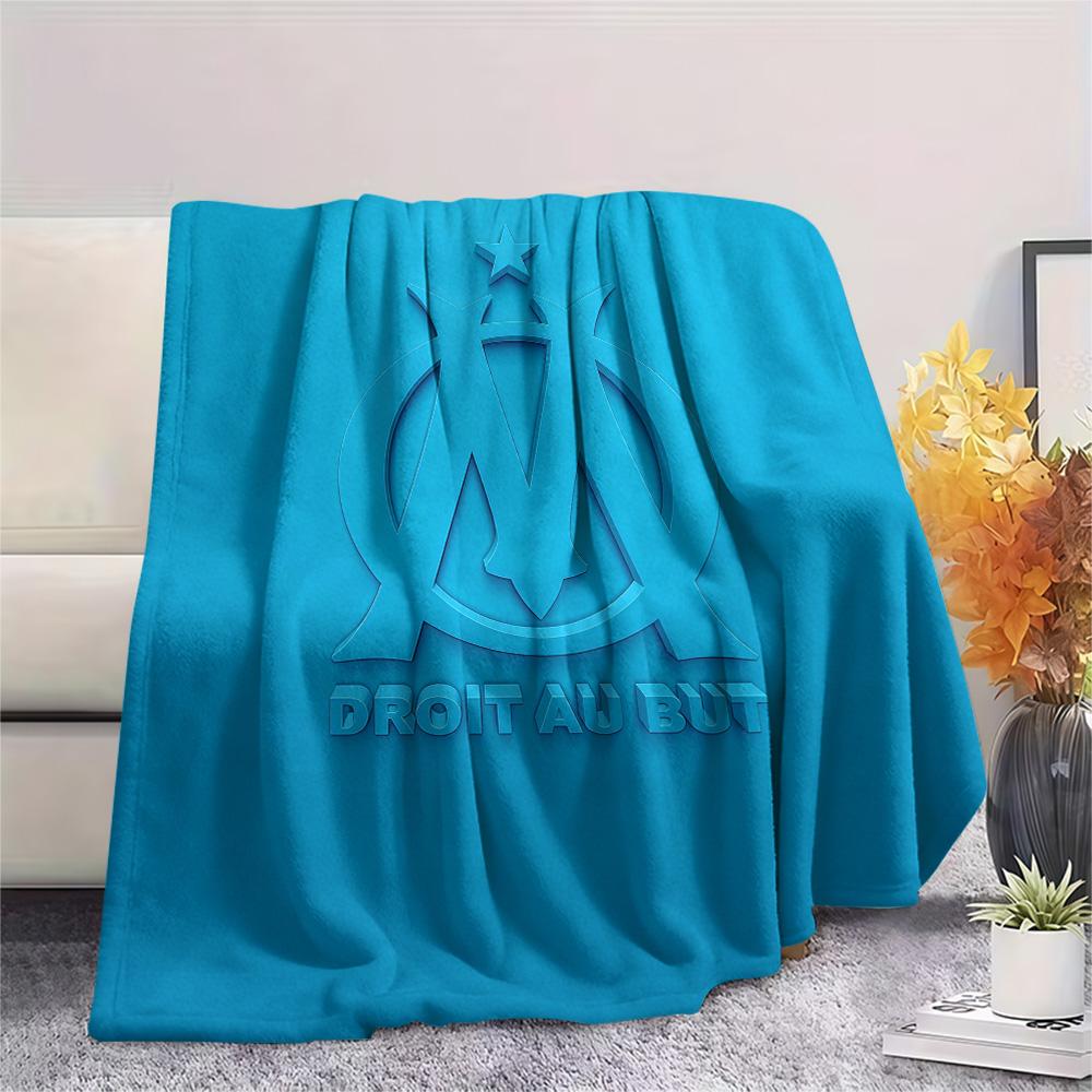 Olympique de Marseille Flannel Blanket, High quality Comfortable for All Seasons, Home Decor, Warmth and Comfort