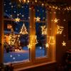 Светодиодные Рождественские Гирлянды-Шторы - Звезды, Олени, Колокольчики для Праздничного Украшения Комнаты