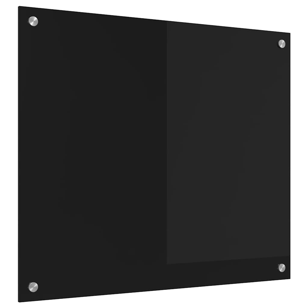Black Kitchen Backsplash 70 x 60 cm Tempered Glass