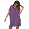 Повседневное однотонное комбинезон с v-образным вырезом, женское летнее открытое свободное пляжное сексуальное платье-прикрытие, женские платья с короткими рукавами, Vestido 27779