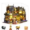 Spilay DIY Castle Building Scene Model Wooden Dollhouse Miniature Dollhouse Handmade Kit Set for Beginners LED Dust Cover Christmas Gift MAGIC Model,