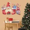 1 лист Рождественская Наклейка на стену Гном Эльф Чулок Конфетная Трость Подарочный Мешок Водонепроницаемый