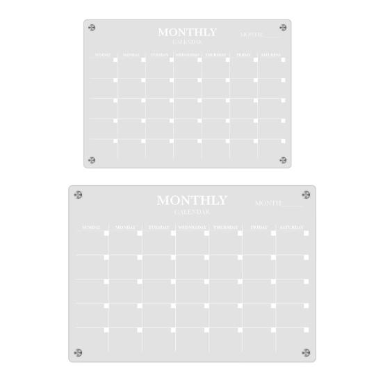 A3/A4 Magnetic Monthly Planner Board with 6 Colored Markers Reusable Clear Acrylic Refrigerator Calendar Dry Erase Monthly Schedule Planning Board