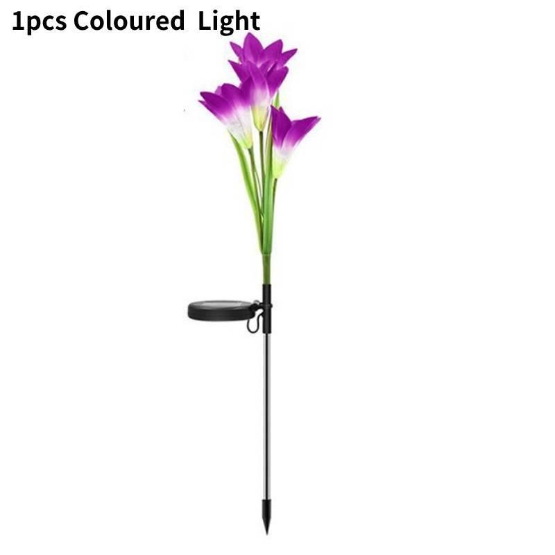 Уличные солнечные фонари в виде лилий, потрясающие светодиодные цветочные садовые колышки для украшения двора