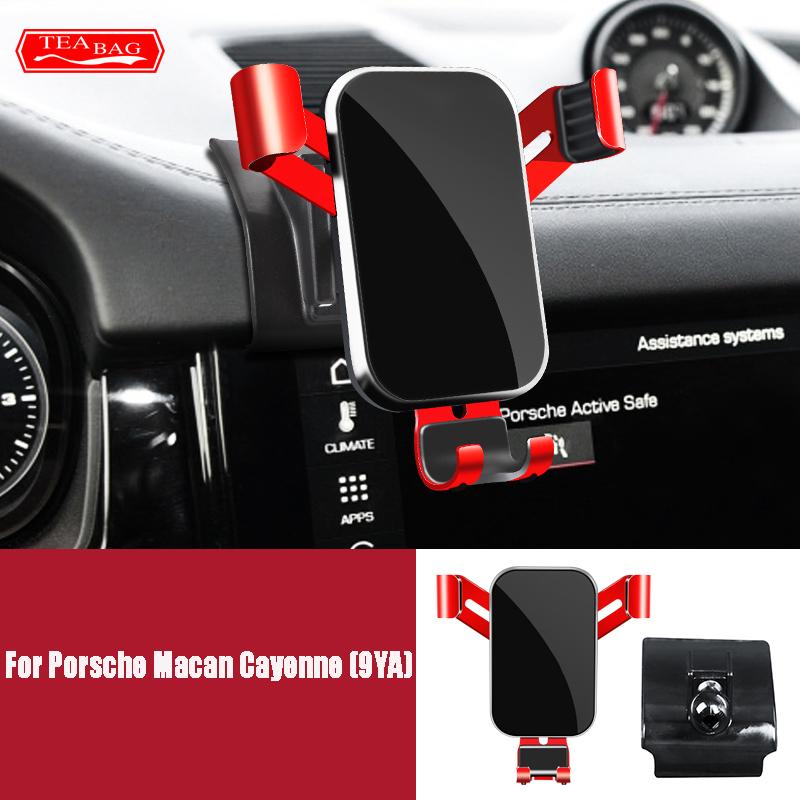 LHD Adjustable Car Phone Holder For Porsche Macan Cayenne Paramela 718 Gravity Mount Navigation Bracket Car Interior Accessories