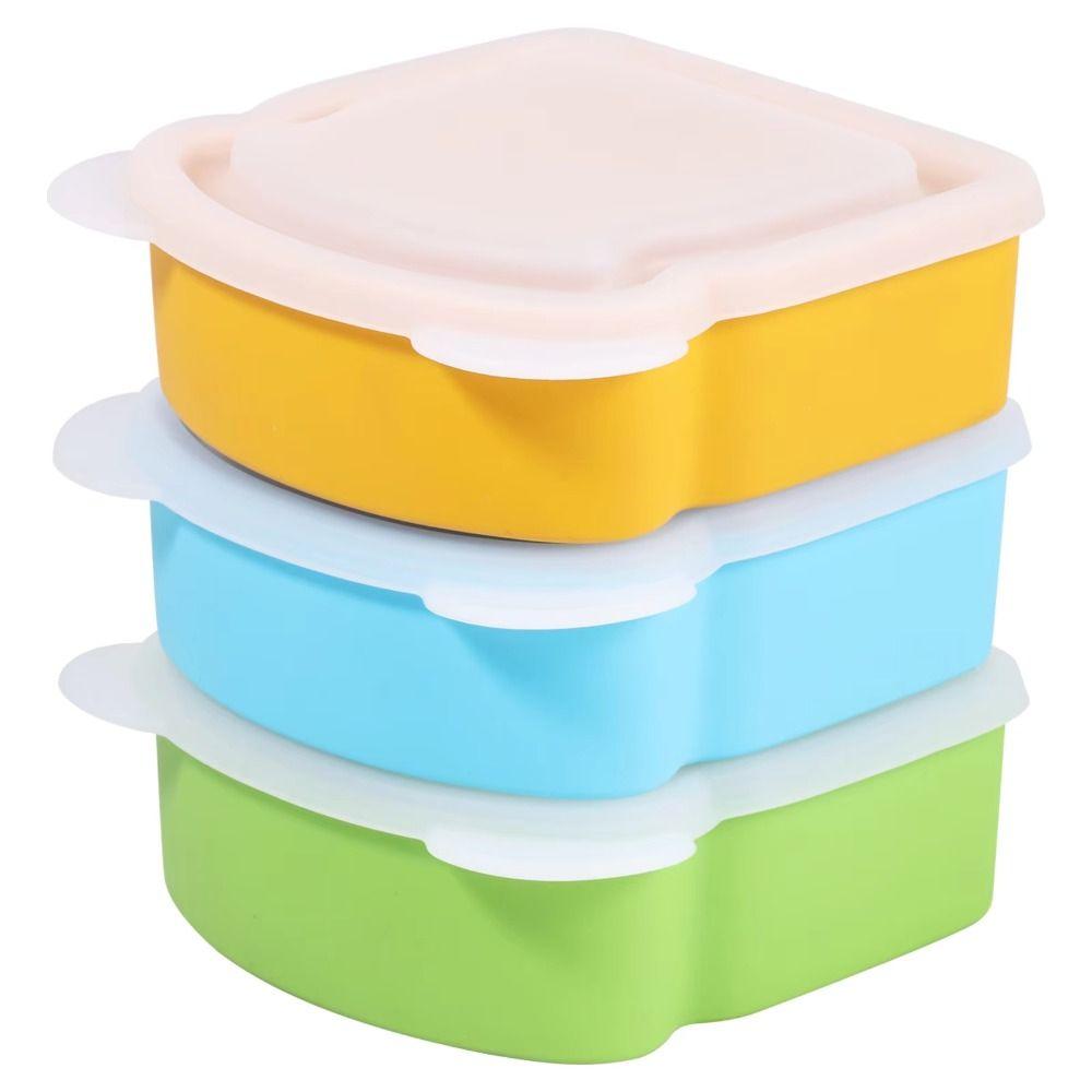 Airtight Silicone Sandwich Box With Lid Prep Keeper Dishwasher Safe Food Container  Snacks