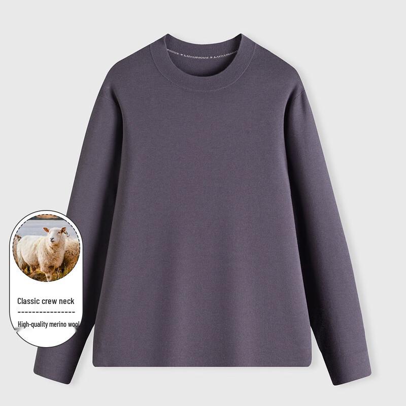 Luozi Men's Warm Round Neck Wool Sweater