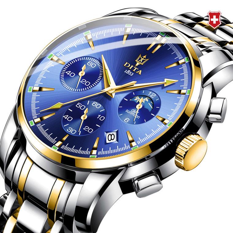 Dita Watch Мужские часы для отдыха Водонепроницаемые автоматические механические спортивные трендовые часы Мужской стальной ремень