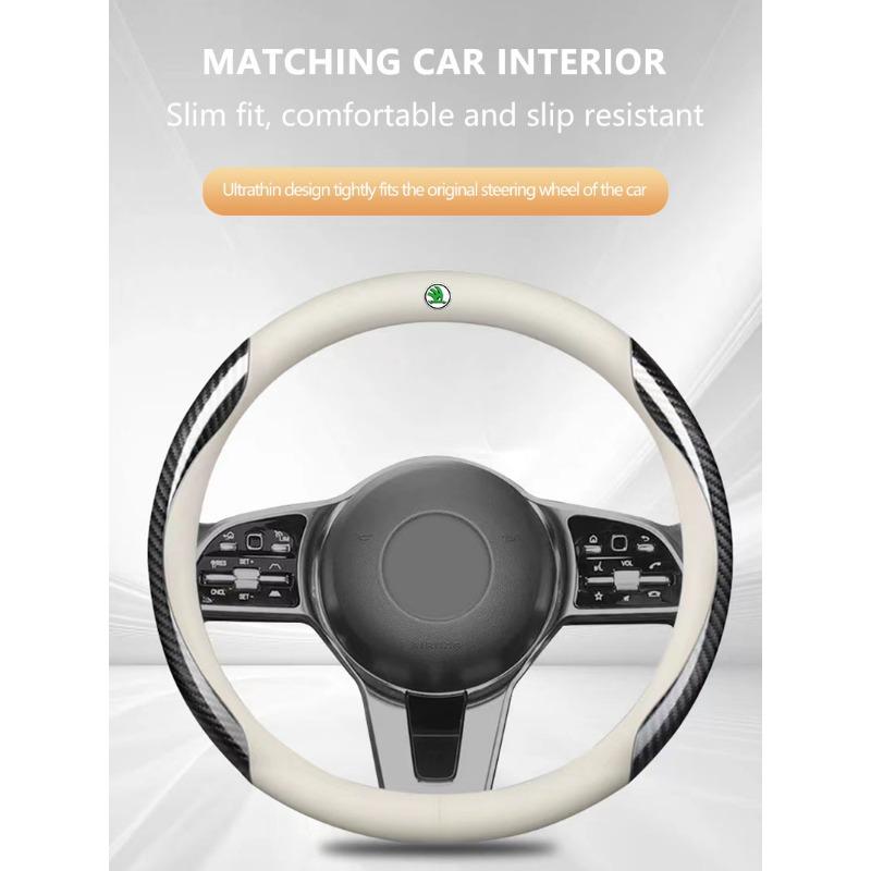 Кожаная и карбоновая оплетка руля для моделей Skoda - Стильный и эргономичный дизайн
