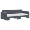 Vidaxl Sofa Rozsuwana Z Materacami, Ciemnoszara, 80X200 Cm, Aksamit