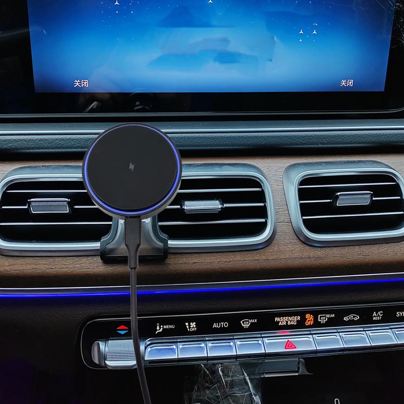 For Mercedes-Benz GLE GLS 2024 2025 15W Phone Magnetic Wireless Charger Holder Stand Trim Accessories