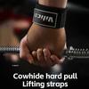1 Pair Raised Anti-slip Cowhide Gym Gloves Wear-resistant Weightlifting Wrist Wraps  Build Muscle