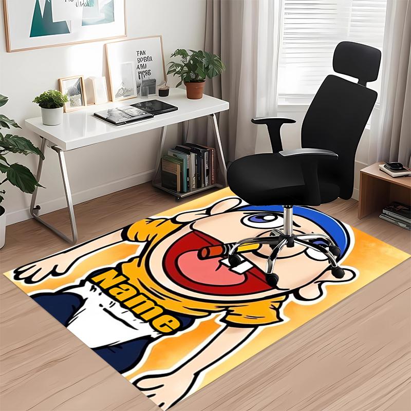 Custom Name Jeffy Printed Carpet, for Office Chair Living Room Bedroom Kitchen Room Decor Gifts.