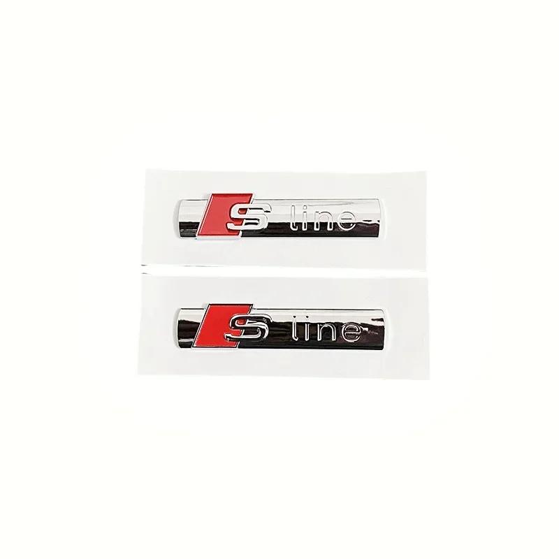 Sline Logo S Line Emblem Car Fender Side Badge For 4HUEW A1 A2 A3 A4 A5 A6 A7 A8 TT S3 S4 S5 S6 S7 Q2 Q3 Q5 Q7 Q8 RS3 R8