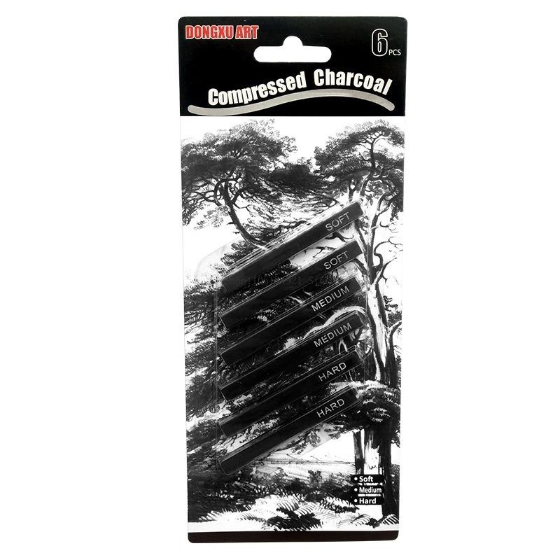 6pcs Sketch Carbon Square Strip Set Water Soluble Color Charcoal Bars Art Painting Details Coloring Graffiti Stick Art Supplies