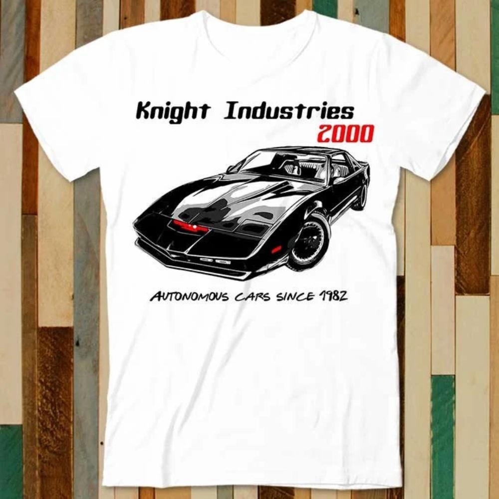 Рыцарь дорог KITT 1982 Pontiac Michael Industries ТВ Футболка Взрослая Унисекс Мужчины Женщины Ретро Дизайн Футболка Винтажный Топ