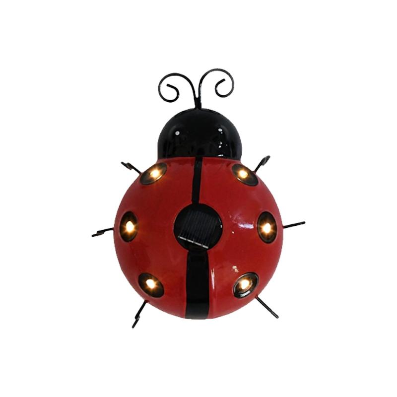Солнечный светильник Божья коровка Уличный Водонепроницаемый Светодиодный Декор для Сада Настенный Подвесной Газон Дорожка Ландшафтное Освещение для Двора Патио Статуя