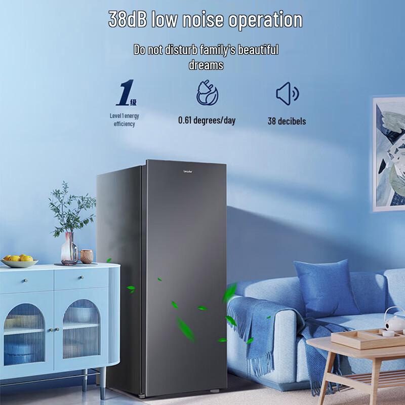 Вертикальный морозильник Haier 150 л с воздушным охлаждением, штепсель CN (адаптер в комплекте)